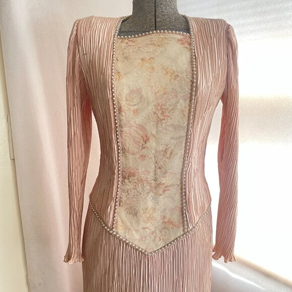 Vintage Ricki Lang for NUIT plissé pleated drop-waist fairycore dress - Picture 4 of 11